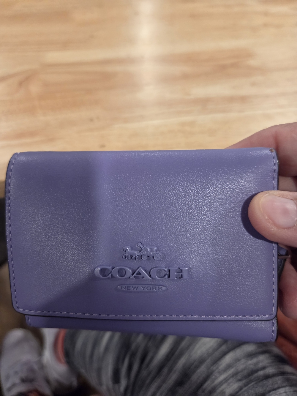 Coach Leather Compact Wallet - Purple